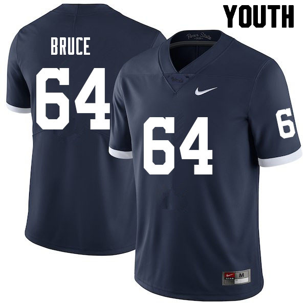 NCAA Nike Youth Penn State Nittany Lions Nate Bruce #64 College Football Authentic Navy Stitched Jersey SJT6898DF